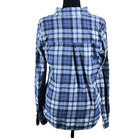 Aeropostale - Women's Blue - Long Sleeve Plaid Button-Down Shirt - Size Small - Picture 3 of 5